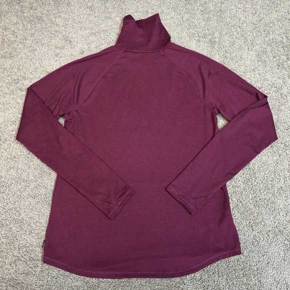 Eddie‎ Bauer Women's Active Funnel Neck Long Sleeve Top Pullover | Small Purple - Picture 3 of 6